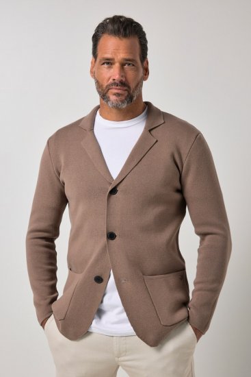 JP1880 Milano Flexnamic Sacou tricotat Maro nucă - Costume - Costume Bărbați mărimi mari