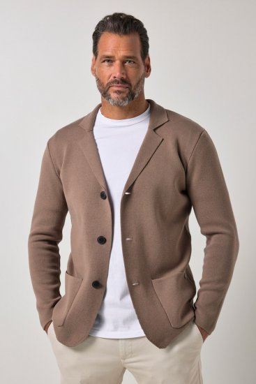 JP1880 Milano Flexnamic Sacou tricotat Maro nucă - Costume - Costume Bărbați mărimi mari