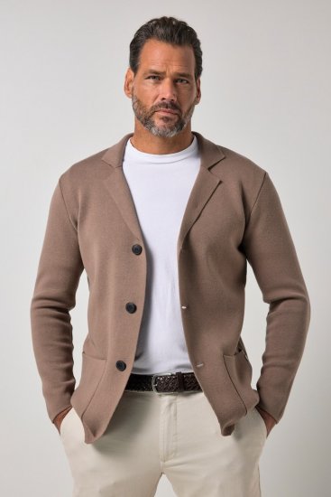 JP1880 Milano Flexnamic Sacou tricotat Maro nucă - Costume - Costume Bărbați mărimi mari