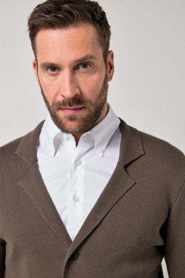 JP1880 Milano Flexnamic Sacou tricotat Maro kaki - Costume - Costume Bărbați mărimi mari