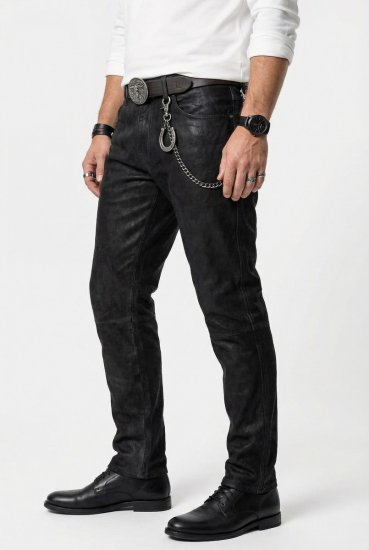 JP1880 Leather Pants Regular Fit Buffalo Nubuck Dark Brown - Blugi & pantaloni - Blugi & Pantaloni Bărbați Mărimi Mari