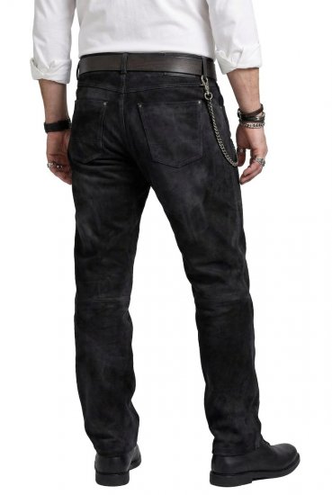 JP1880 Leather Pants Regular Fit Buffalo Nubuck Dark Brown - Blugi & pantaloni - Blugi & Pantaloni Bărbați Mărimi Mari