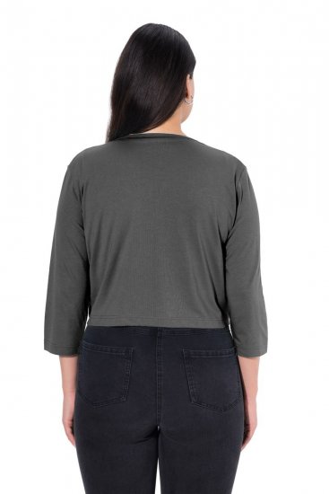 Ulla Popken 794514 Bolero din jerseu cu nod Antracit - Bolerouri - 