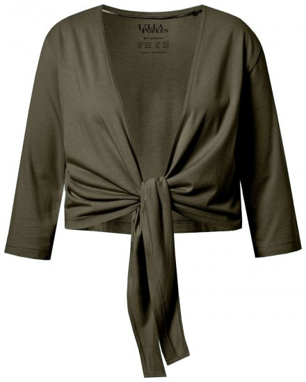 Ulla Popken 794514 Bolero din jerseu cu nod Verde închis - Bolerouri - 