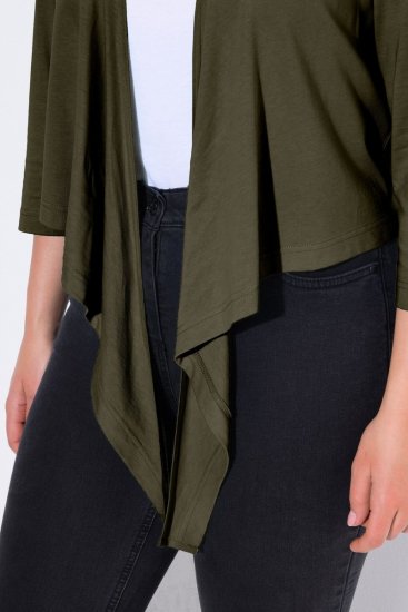 Ulla Popken 794514 Bolero din jerseu cu nod Verde închis - Bolerouri - 