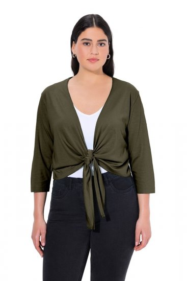 Ulla Popken 794514 Bolero din jerseu cu nod Verde închis - Bolerouri - 