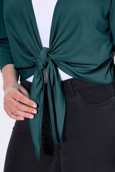 Ulla Popken 794514 Bolero din jerseu cu nod Petrol - Bolerouri - 