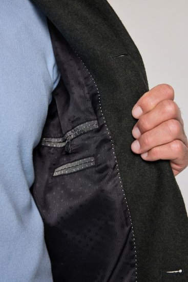JP1880 795116 Hidrofug Palton din lână Verde oliv - Geci - Geci Bărbați Mărimi Mari