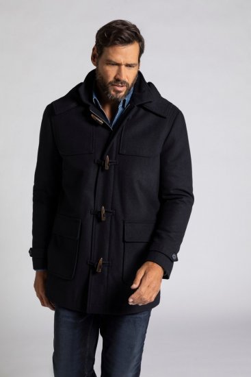 JP1880 Duffle Coat Water Repellent with Detachable Hood Navy - Geci - Geci Bărbați Mărimi Mari