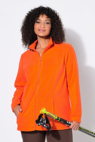 Ulla Popken 796970 Geacă ușoară din polar Roșu-portocaliu - Haine fleece - 