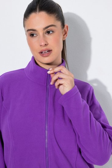 Ulla Popken 796970 Geacă ușoară din polar Mov închis - Haine fleece - 
