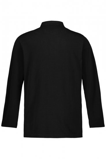 JP1880 799230 Tricou polo cu mânecă lungă Neagră - Tricouri polo - Tricouri Polo Bărbați Mărimi Mari