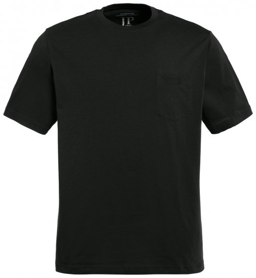 JP1880 799997 Tricou cu buzunar la piept Neagră - Tricouri - Tricouri Bărbați Mărimi Mari