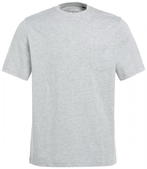 JP1880 799997 Tricou cu buzunar la piept Gri melanj - Tricouri - Tricouri Bărbați Mărimi Mari