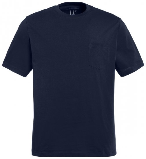 JP1880 799997 Tricou cu buzunar la piept Albastru noapte - Tricouri - Tricouri Bărbați Mărimi Mari
