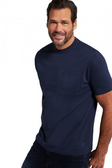 JP1880 799997 Tricou cu buzunar la piept Albastru noapte - Tricouri - Tricouri Bărbați Mărimi Mari