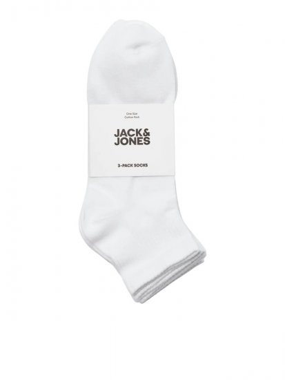 Jack & Jones Leon Șosete de tenis Alb 3-pack - Lenjerie intimă & costum baie - Lenjerie Intimă Bărbați Mărimi Mari