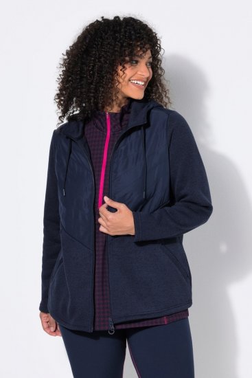Ulla Popken 800400 Geacă căptușită cu polar Bleumarin - Haine fleece - 
