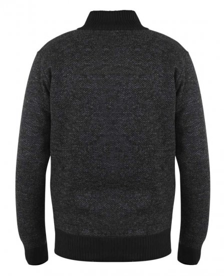 D555 Cavendish Black Jumper With Bonded Fleece Lining And Pocket - Pulovere & hanorace - Pulovere & Hanorace Bărbați Mărimi Mari