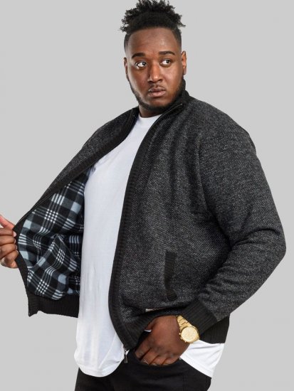 D555 Cavendish Black Jumper With Bonded Fleece Lining And Pocket - Pulovere & hanorace - Pulovere & Hanorace Bărbați Mărimi Mari