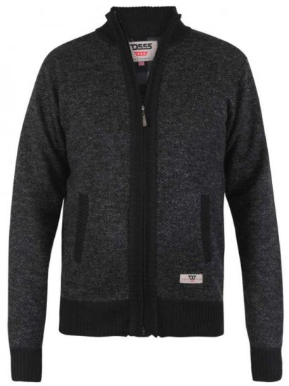 D555 Cavendish Black Jumper With Bonded Fleece Lining And Pocket - Pulovere & hanorace - Pulovere & Hanorace Bărbați Mărimi Mari