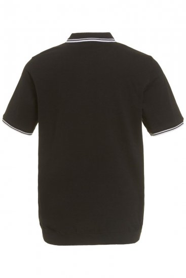 JP1880 802789 Tricou polo cu guler alb contrastant Neagră - Tricouri polo - Tricouri Polo Bărbați Mărimi Mari