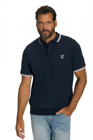 JP1880 802789 Tricou polo cu guler alb contrastant Bleumarin - Tricouri polo - Tricouri Polo Bărbați Mărimi Mari