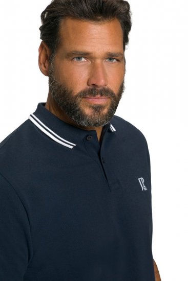 JP1880 802789 Tricou polo cu guler alb contrastant Bleumarin - Tricouri polo - Tricouri Polo Bărbați Mărimi Mari