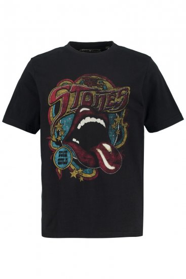 JP1880 Rolling Stones Graphic Band T-Shirt Black - Tricouri - Tricouri Bărbați Mărimi Mari