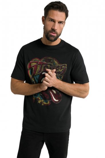 JP1880 Rolling Stones Graphic Band T-Shirt Black - Tricouri - Tricouri Bărbați Mărimi Mari