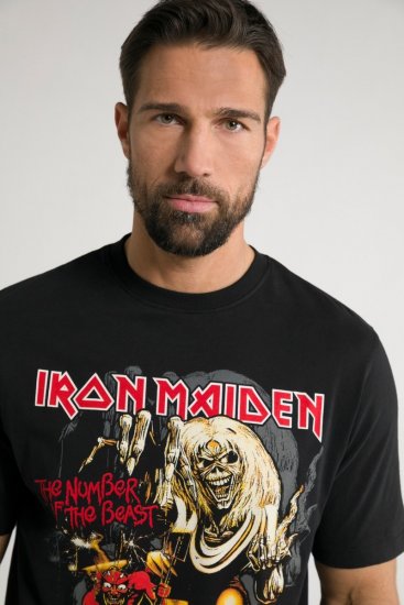 JP1880 Iron Maiden - Number of the Beast Graphic Comfort Fit Band T-Shirt Black - Tricouri - Tricouri Bărbați Mărimi Mari