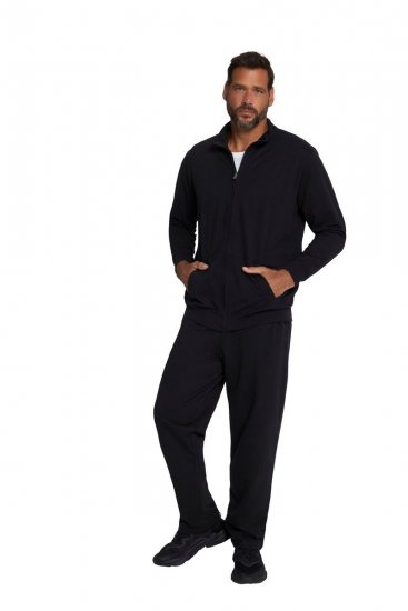 JP1880 802933 Trening cu jachetă și pantaloni Neagră - Treninguri - Treninguri Bărbați Mărimi Mari