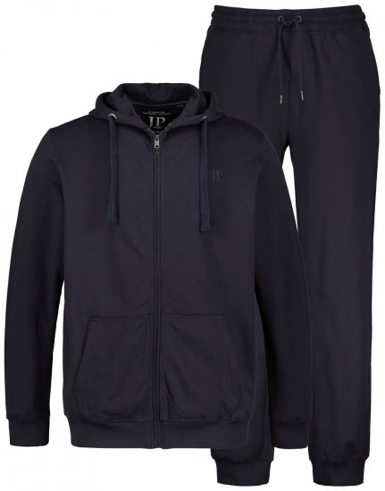 JP1880 802934 Trening cu jachetă cu glugă și pantaloni Bleumarin - Treninguri - Treninguri Bărbați Mărimi Mari