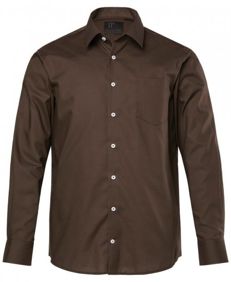 JP1880 Shirt Business Long Sleeve Brown - Cămăși - Cămăși Bărbați Mărimi Mari