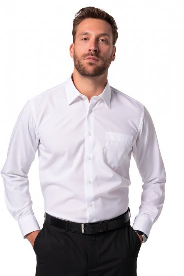 JP1880 804890 Cămașă business fără călcare cu mânecă lungă Alb - Cămăși - Cămăși Bărbați Mărimi Mari