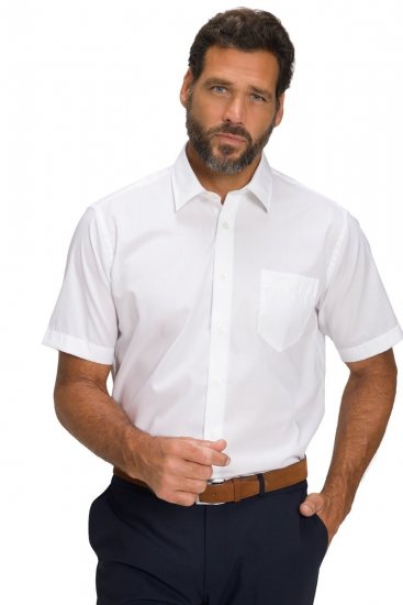 JP1880 804891 Cămașă cu mânecă scurtă Alb TALL - TALL cămăși - Cămăși TALL pentru bărbați înalți