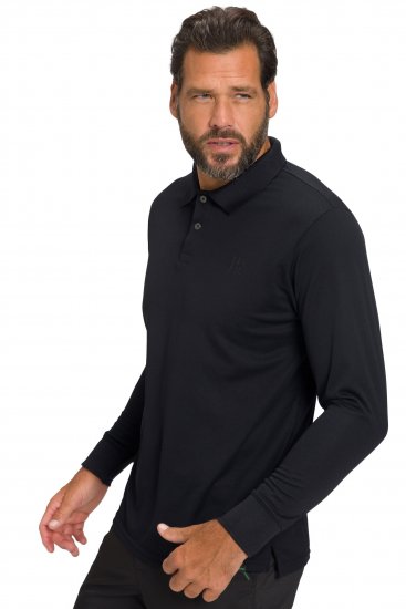 JP1880 Jay-Pi QuickDry Long Sleeve Golf Polo Shirt Black - Haine sport & haine de exterior - Haine Sport & Exterior Bărbați Mărimi Mari