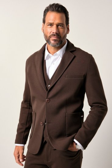JP1880 New York Flexnamic Sacou din jerseu Maro închis - Costume - Costume Bărbați mărimi mari