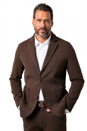 JP1880 New York Flexnamic Sacou din jerseu Maro închis - Costume - Costume Bărbați mărimi mari