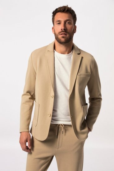 JP1880 New York Flexnamic Sacou din jerseu Bej - Costume - Costume Bărbați mărimi mari