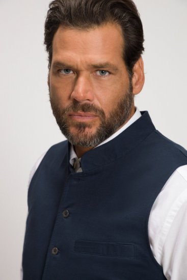 JP1880 Mottled Stretch Knit Stand-up Collar Vest Navy Blue - Ținute de sărbătoare - Ținute de sărbătoare – Pentru a sărbători cu stil și confort