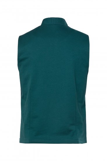 JP1880 Mottled Stretch Knit Stand-up Collar Vest Turquoise Blue - Trachten & Oktoberfest - Costume Oktoberfest mărimi mari (Trachten)