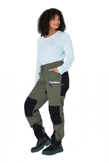 Ulla Popken 807803 Pantaloni de drumeție HYPRAR cu reflectorizante Verde măsliniu - Haine de exterior - 