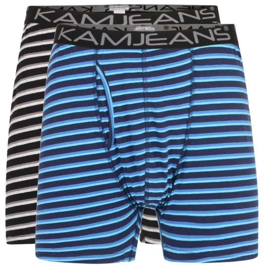 Kam Jeans Striped Boxershorts 2-Pack - Lenjerie intimă & costum baie - Lenjerie Intimă Bărbați Mărimi Mari