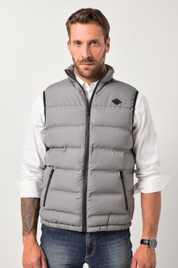 JP1880 Quilted Vest Outdoor Stand-up Collar Grey - Geci - Geci Bărbați Mărimi Mari