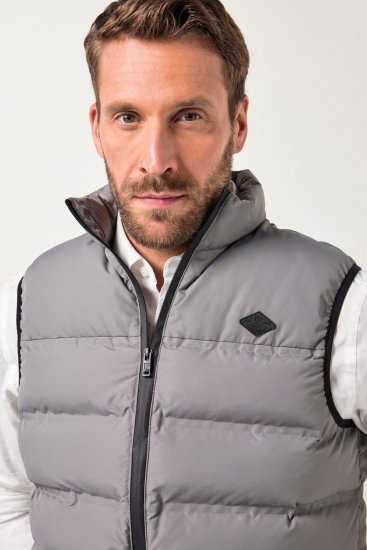 JP1880 Quilted Vest Outdoor Stand-up Collar Grey - Geci - Geci Bărbați Mărimi Mari