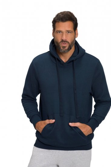 JAY-PI Hoodie with Soft Brushed Interior Navy - Pulovere & hanorace - Pulovere & Hanorace Bărbați Mărimi Mari