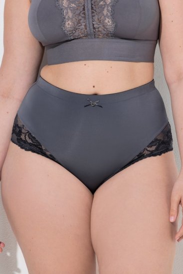 Ulla Popken 809385 Chiloți modelatori cu dantelă Antracit - Lenjerie modelatoare - 
