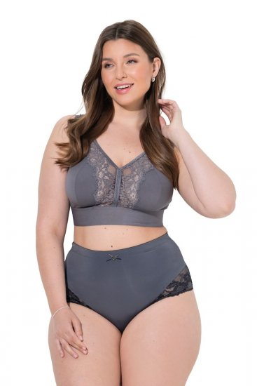 Ulla Popken 809385 Chiloți modelatori cu dantelă Antracit - Lenjerie modelatoare - 