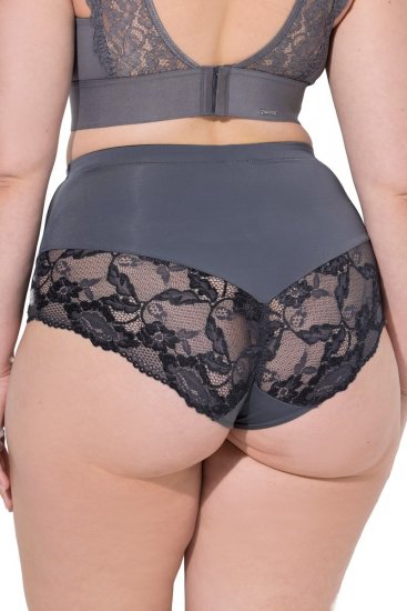 Ulla Popken 809385 Chiloți modelatori cu dantelă Antracit - Lenjerie modelatoare - 